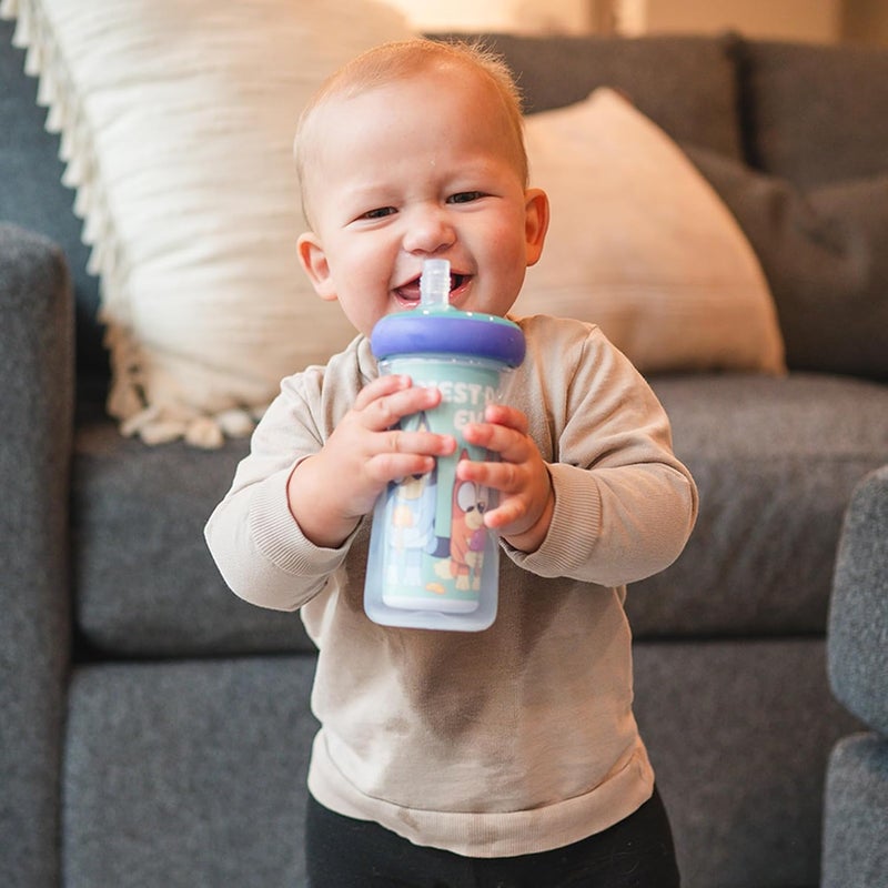 the FIRST years Bluey Insulated Straw Cup, Kids Sippy Cup with Straw, 9 oz, Pack of 2, Ages 9 Months and Up - Image 2