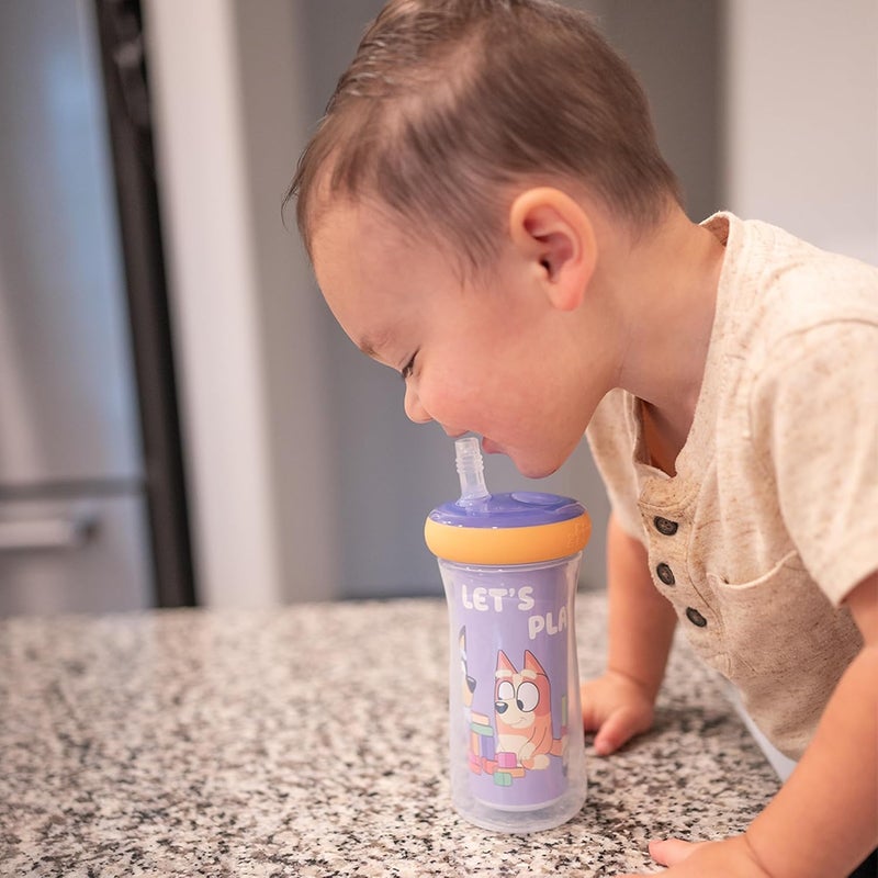 the FIRST years Bluey Insulated Straw Cup, Kids Sippy Cup with Straw, 9 oz, Pack of 2, Ages 9 Months and Up - Image 5