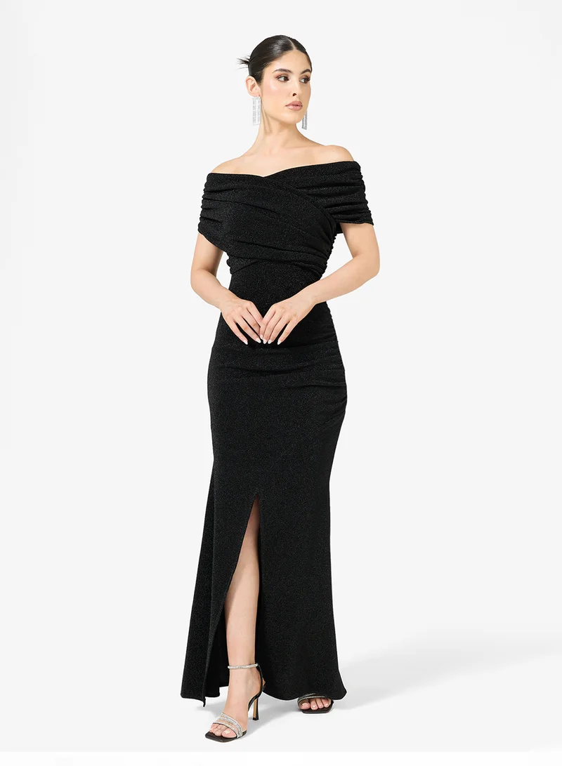 Off Shoulder Dress With Slit