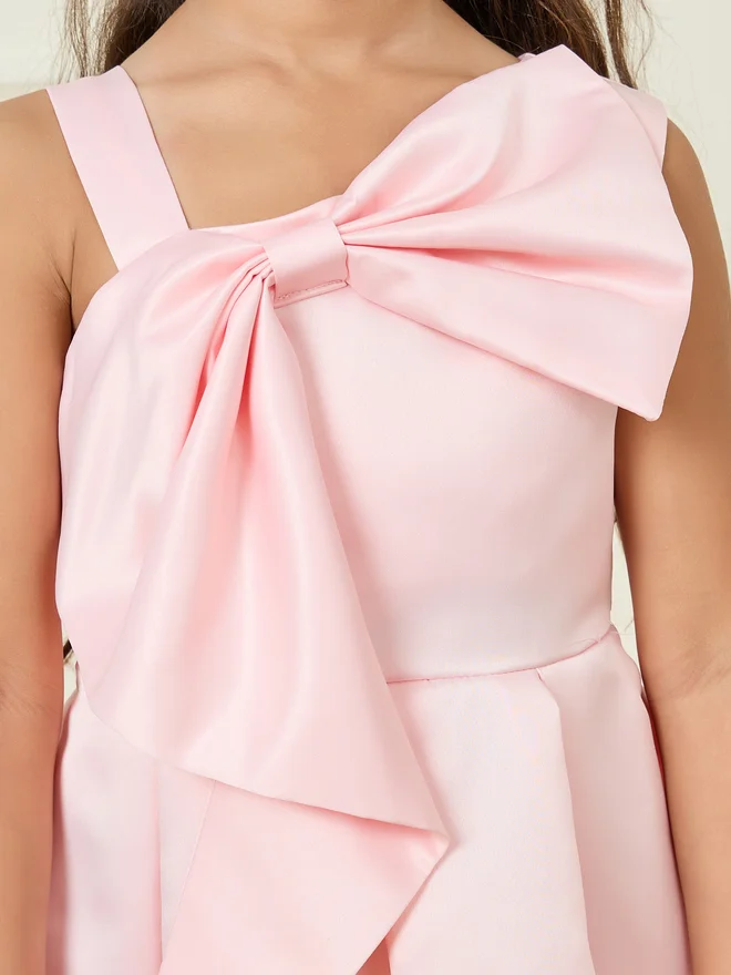 Styli Satin Bow Party Dress