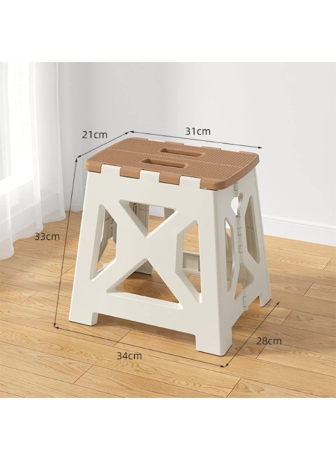 VIO Folding Step Stool 13.4 Inch 34 CM Strong Foldable Heavy Duty Stool Compact Space Saving Non Slip Folding Camping Seat Lightweight Space Saving Step Stool Plastic Stool for Kitchen Home Office Bathroom Stool for Adults Withstands Up To 300 LBS Stool for Kids Backyard Outdoor Picnic Beach Hiking Fishing  - Image 4