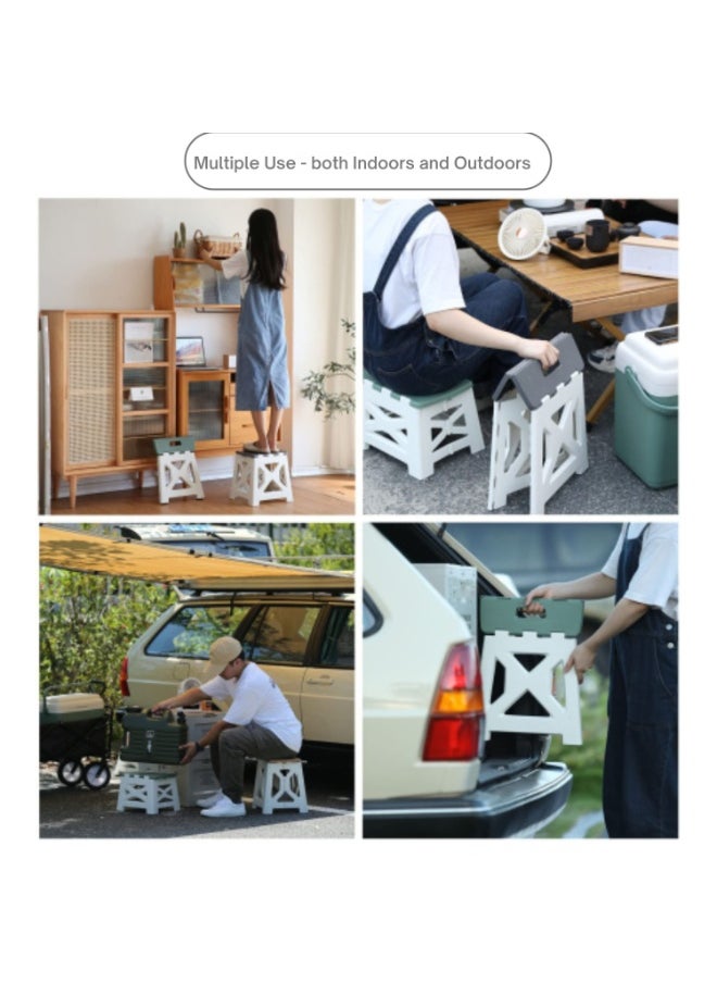 VIO Folding Step Stool 13.4 Inch 34 CM Strong Foldable Heavy Duty Stool Compact Space Saving Non Slip Folding Camping Seat Lightweight Space Saving Step Stool Plastic Stool for Kitchen Home Office Bathroom Stool for Adults Withstands Up To 300 LBS Stool for Kids Backyard Outdoor Picnic Beach Hiking Fishing  - Image 2