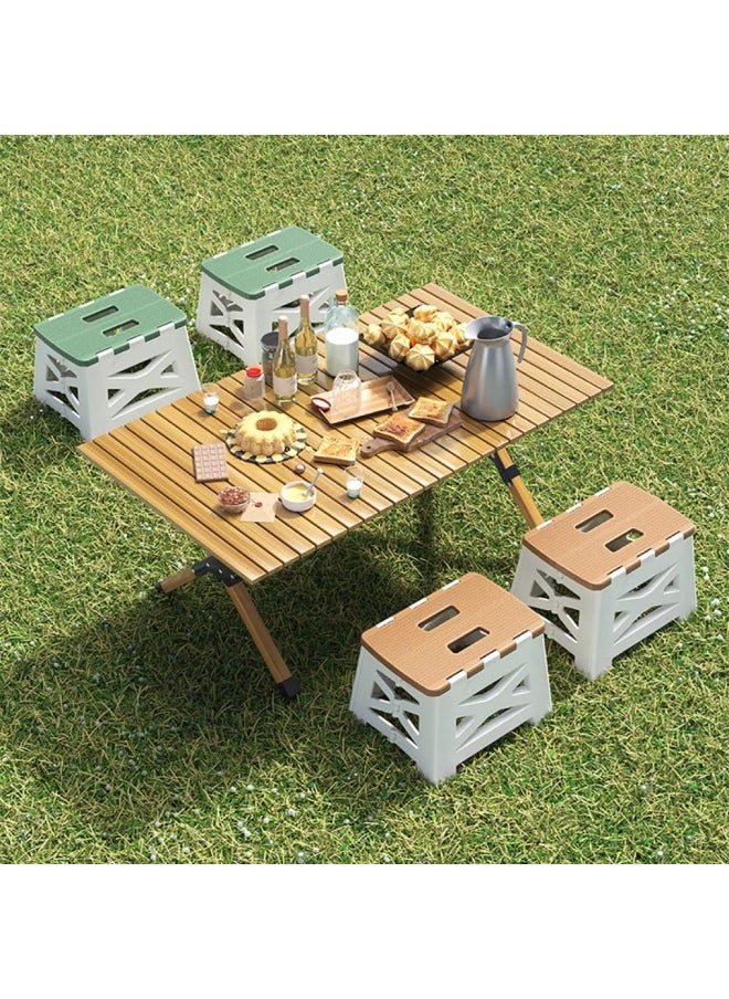 VIO Folding Step Stool 13.4 Inch 34 CM Strong Foldable Heavy Duty Stool Compact Space Saving Non Slip Folding Camping Seat Lightweight Space Saving Step Stool Plastic Stool for Kitchen Home Office Bathroom Stool for Adults Withstands Up To 300 LBS Stool for Kids Backyard Outdoor Picnic Beach Hiking Fishing  - Image 5