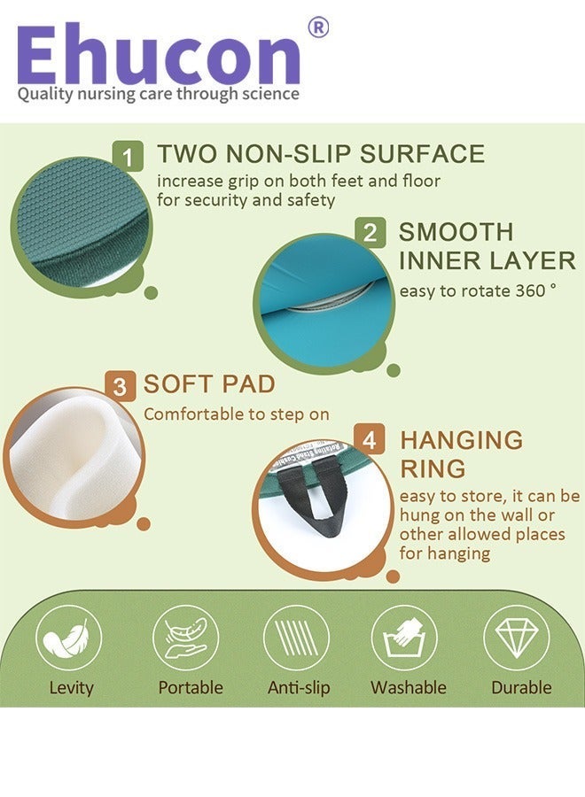 Ehucon Pivot Disc for Patient Transfer,Turning Devices-Transfer Disc with 360°Rotation for Elderly/Disabled,Assist to Move Position from Bed to Wheelchair/Seat/Car,15.7" Diameter - Image 4