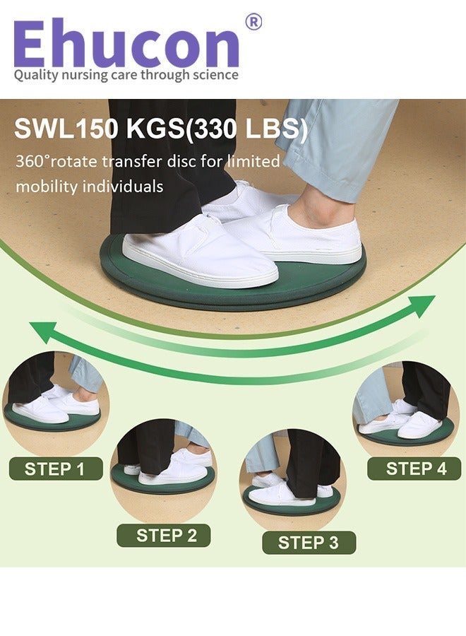 Ehucon Pivot Disc for Patient Transfer,Turning Devices-Transfer Disc with 360°Rotation for Elderly/Disabled,Assist to Move Position from Bed to Wheelchair/Seat/Car,15.7" Diameter - Image 5