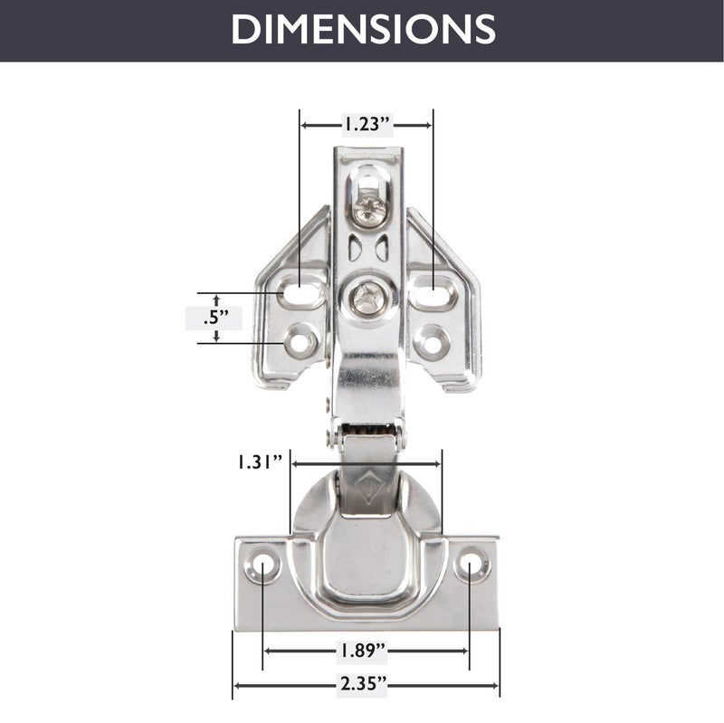 Ilyapa Soft Close Cabinet Hinges Satin Nickel  2 Pack - Frameless Full Overlay Kitchen Cabinet Door Hinges Hardware - Image 2