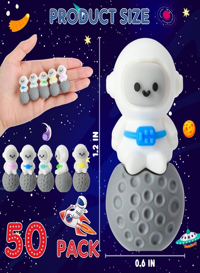 Sonwyoung 50 Pcs Mini Astronaut Figurines Tiny Spaceman Toys for Kids Easter Egg Stuffers School Gift Piñata Goodie Bag DIY Garden Tabletop Dollhouse Decor Space Cake Topper (Seated Pose) - Image 2