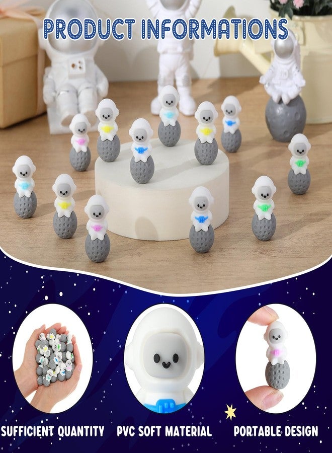 Sonwyoung 50 Pcs Mini Astronaut Figurines Tiny Spaceman Toys for Kids Easter Egg Stuffers School Gift Piñata Goodie Bag DIY Garden Tabletop Dollhouse Decor Space Cake Topper (Seated Pose) - Image 3