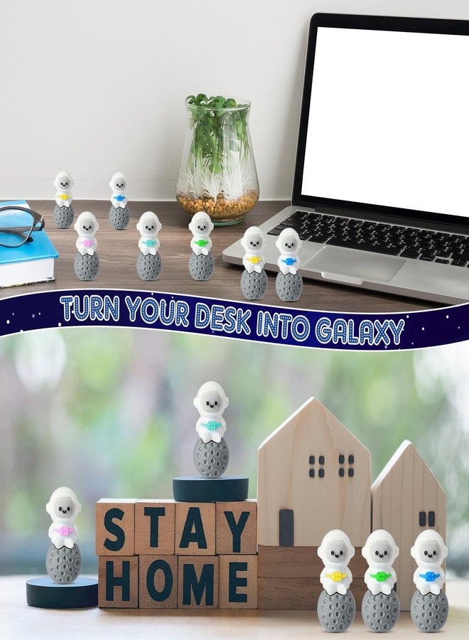 Sonwyoung 50 Pcs Mini Astronaut Figurines Tiny Spaceman Toys for Kids Easter Egg Stuffers School Gift Piñata Goodie Bag DIY Garden Tabletop Dollhouse Decor Space Cake Topper (Seated Pose) - Image 4