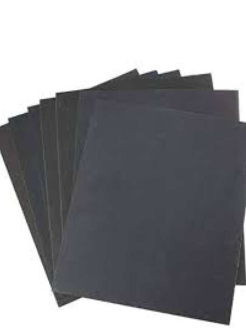 KNP Grit Sandpaper Pack of 100 sandpaper features abrasive particles bonded to a durable backing, suitable for smoothing surfaces and preparing them for painting, staining, or finishing. - Image 1
