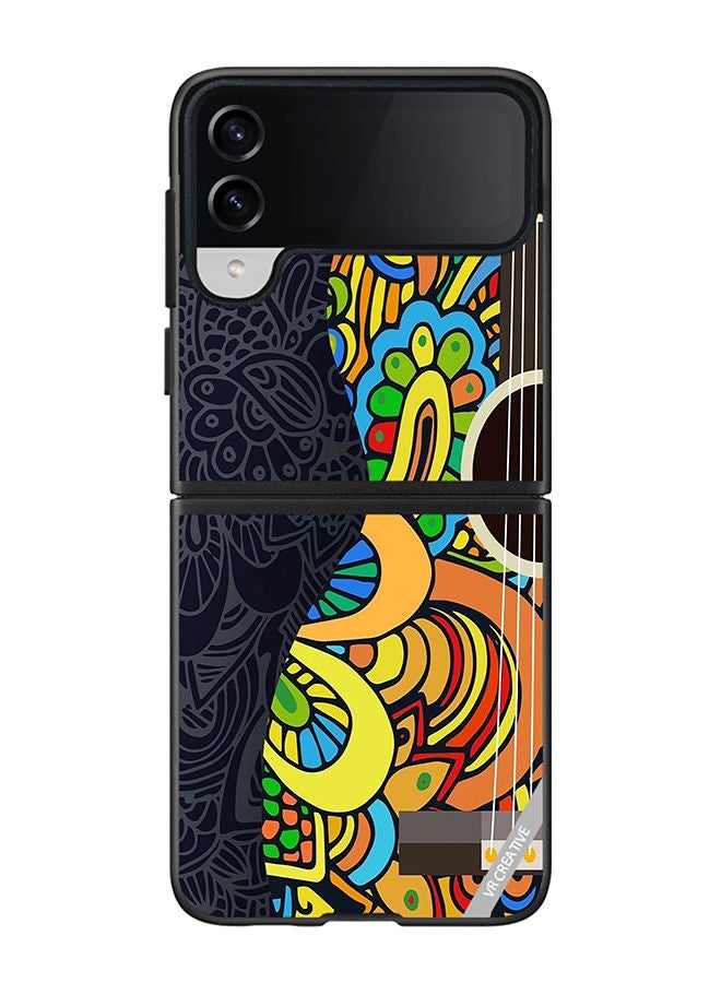 VR CREATIVE Protective Case Cover For Samsung Galaxy Z Flip4 Colorful Gittar Design Multicolour - Image 1