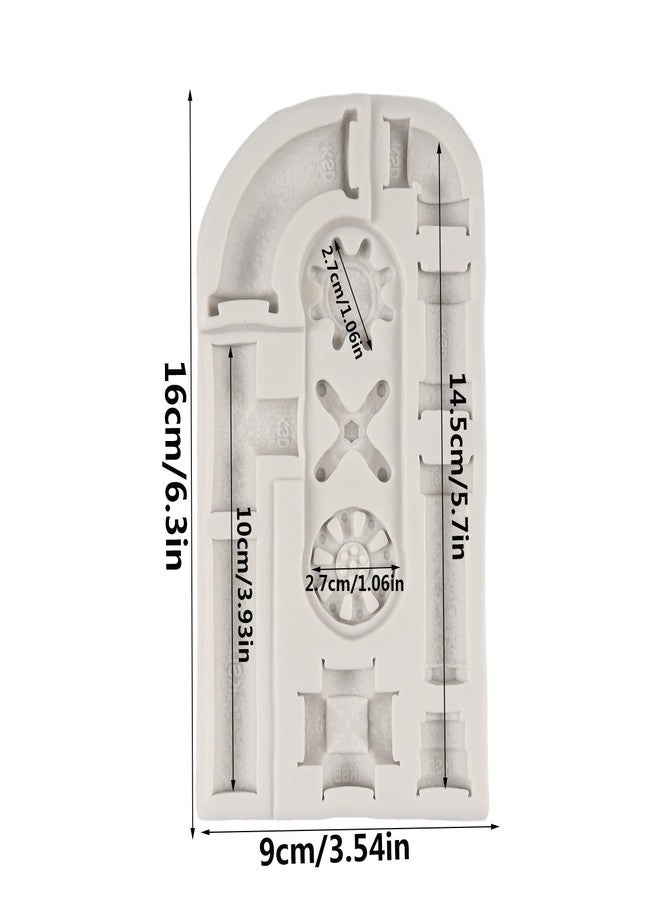 QDMOLDS قوالب سيليكون QDMOLDS على شكل أنابيب صدئة، عناصر أنابيب، قوالب فوندان لتزيين الكيك على طراز ستيمبانك، زينة الكب كيك، حلوى الشوكولاتة، طين البوليمر، عجينة السكر - Image 2