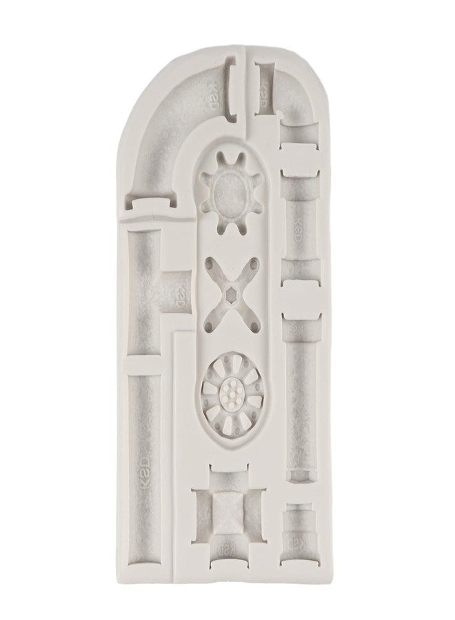 QDMOLDS قوالب سيليكون QDMOLDS على شكل أنابيب صدئة، عناصر أنابيب، قوالب فوندان لتزيين الكيك على طراز ستيمبانك، زينة الكب كيك، حلوى الشوكولاتة، طين البوليمر، عجينة السكر - Image 5