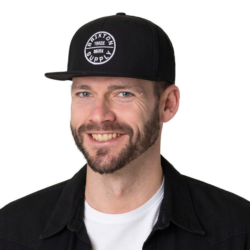 Brixton Men's Oath III Medium Profile Adjustable Snapback Hat, black, One Size - Image 3