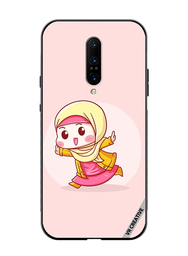 VR CREATIVE Protective Case Cover For OnePlus 7 Pro Cute Lady In Hijab Design Multicolour - Image 1