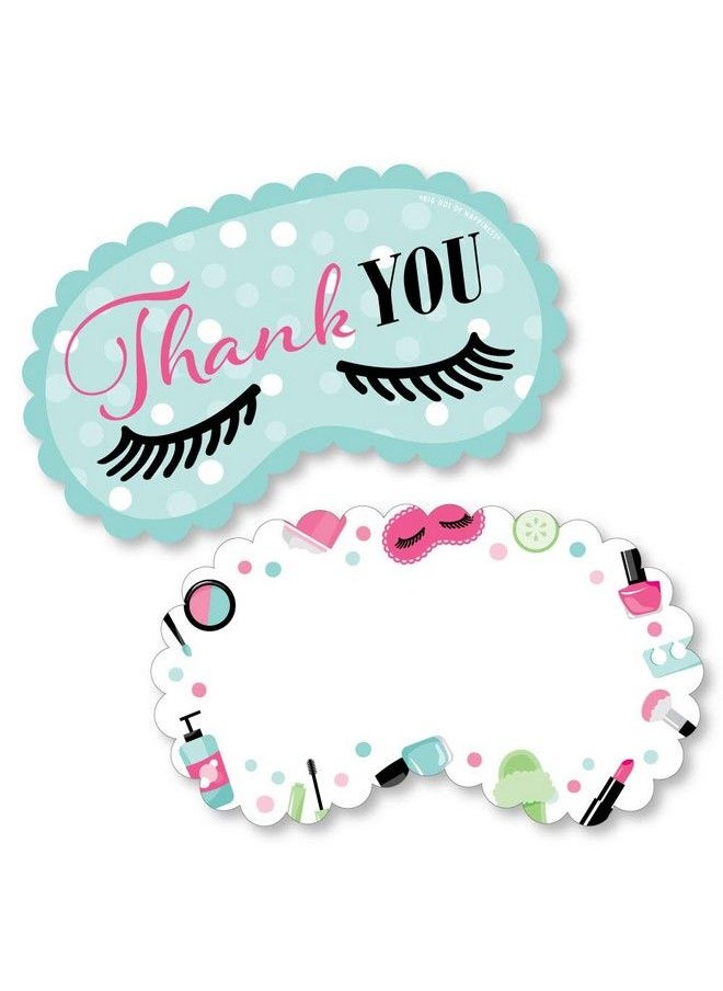 Big Dot of Happiness Spa Day Shaped Thank You Cards Girls Makeup Party Thank You Note Cards With Envelopes Set Of 12  - Image 1
