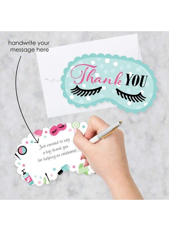 Big Dot of Happiness Spa Day Shaped Thank You Cards Girls Makeup Party Thank You Note Cards With Envelopes Set Of 12  - Image 3