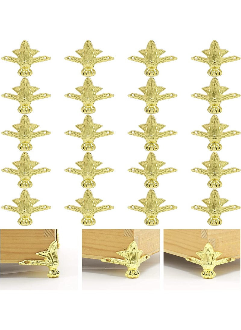 Teclican Golden Retro Design Decorative Wood Case LegsJewelry Box Feet Hardware for Wooden CasesCabinetsJewelryGift BoxesWine BoxesColor Golden Size118x118x114 inch Pack of 4  - Image 1