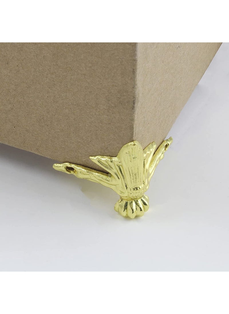 Teclican Golden Retro Design Decorative Wood Case LegsJewelry Box Feet Hardware for Wooden CasesCabinetsJewelryGift BoxesWine BoxesColor Golden Size118x118x114 inch Pack of 4  - Image 4