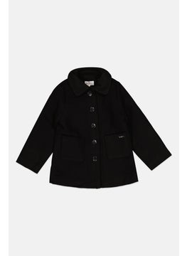 Nicole Miller Kids Girl Girl Textured Parka Jacket, Black  - Image 1