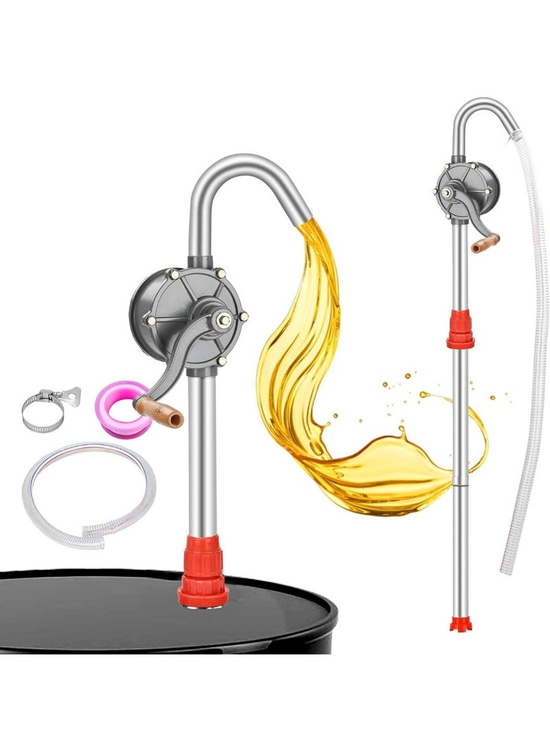 YOUWE7 55 gallon drum pump,hand barrel pump 55gallon,oil pump for 55 gallon drum, Heavy-Duty Hand Pump For 15 To 55 Gallon Drums, Ideal For Transferring Heating Oil, Motor Oil, And Transmission Fluid - Image 1