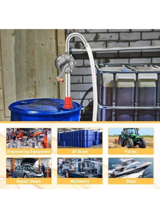 YOUWE7 55 gallon drum pump,hand barrel pump 55gallon,oil pump for 55 gallon drum, Heavy-Duty Hand Pump For 15 To 55 Gallon Drums, Ideal For Transferring Heating Oil, Motor Oil, And Transmission Fluid - Image 2