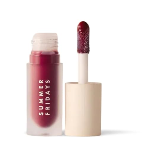 Summer Fridays Dream Lip Oil Hydrating Tinted Lip Gloss Oil NonSticky Formula with Skincare Benefits for LongLasting Softness Shine Effortless Beauty Gifts Midnight Berry 015 Oz - Image 1