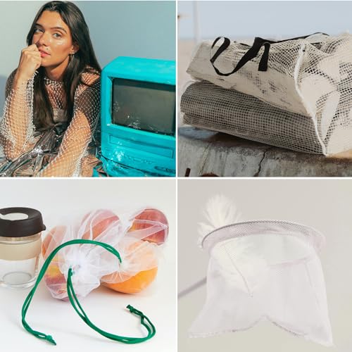 VoizVony 29.5 x 59 Inch White Mesh Fabric Slightly Stretchy for Sewing Projects, Shopping Bag, Backpack Pocket and Straps and Netting Clothes - Image 5