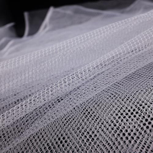 VoizVony 29.5 x 59 Inch White Mesh Fabric Slightly Stretchy for Sewing Projects, Shopping Bag, Backpack Pocket and Straps and Netting Clothes - Image 2