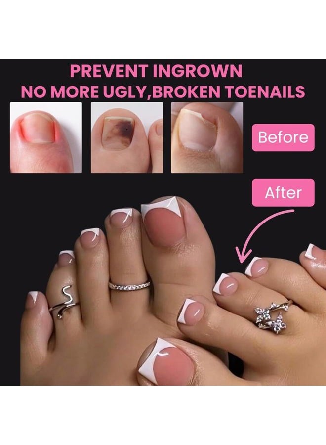 SINOKAME Wider Long Square Toe Nail Tips Full Cover with Glue, SINOKAME No File Matte Toe Nail Press Ons Clear, Soak Off Fake Toenails Extensions DIY Home Manicure Kit for Women &Men,300 Pcs 15 Sizes - Image 4