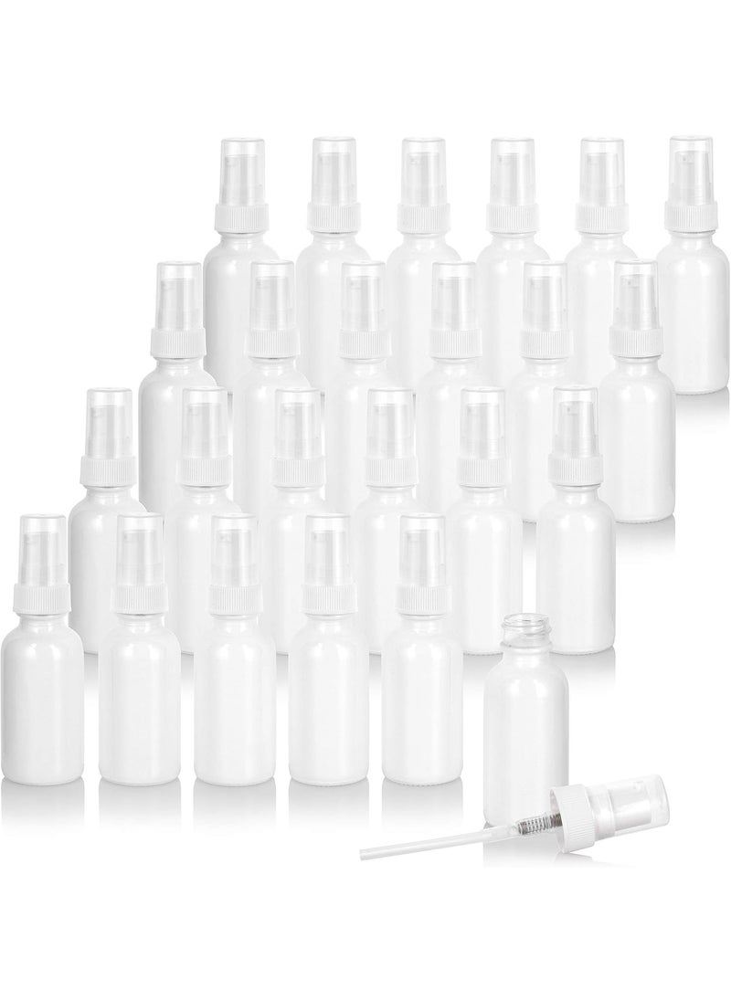 JUVITUS - JUVITUS 1 oz High Shine Gloss White Glass Boston Round Bottle with White Treatment Pump (24 pack) - Image 1