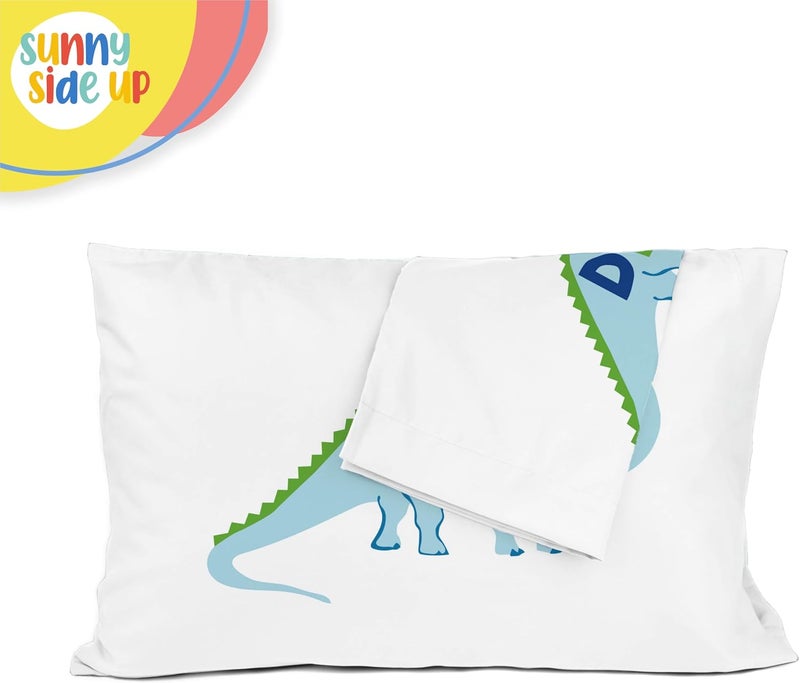 Sunny Side Up Dino Roar 2 Pack Reversible Pillowcases - Double Sided Pillow Covers, Kids Super Soft Dinosaur Bedding - Image 5