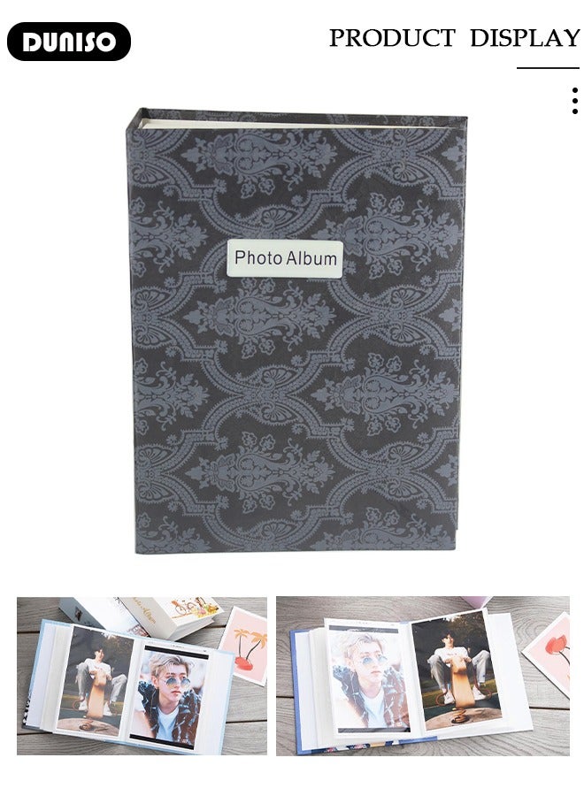 DUNISO 100 Pockets Foil Stamping Photo Album for 6 Inches Photos Portable Photo Album for Family Wedding Boys Girls  - Image 3