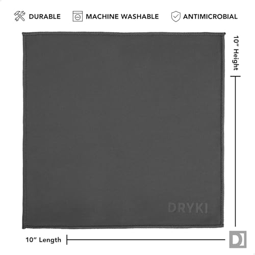DRYKI Sweat Absorbing Handkerchiefs - The Original Pocket-Sized Sweat Towels - Quick-Dry Microfiber Sweat Rags for Face, Hands, & Body - Men & Women - Gym, Sports, and Work (Dark Grey: 5 Pack) - Image 5