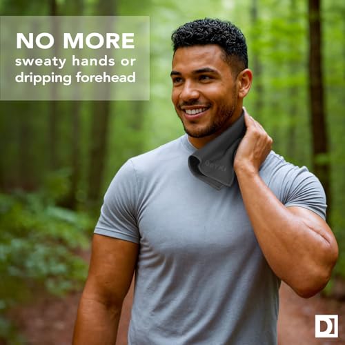 DRYKI Sweat Absorbing Handkerchiefs - The Original Pocket-Sized Sweat Towels - Quick-Dry Microfiber Sweat Rags for Face, Hands, & Body - Men & Women - Gym, Sports, and Work (Dark Grey: 5 Pack) - Image 2