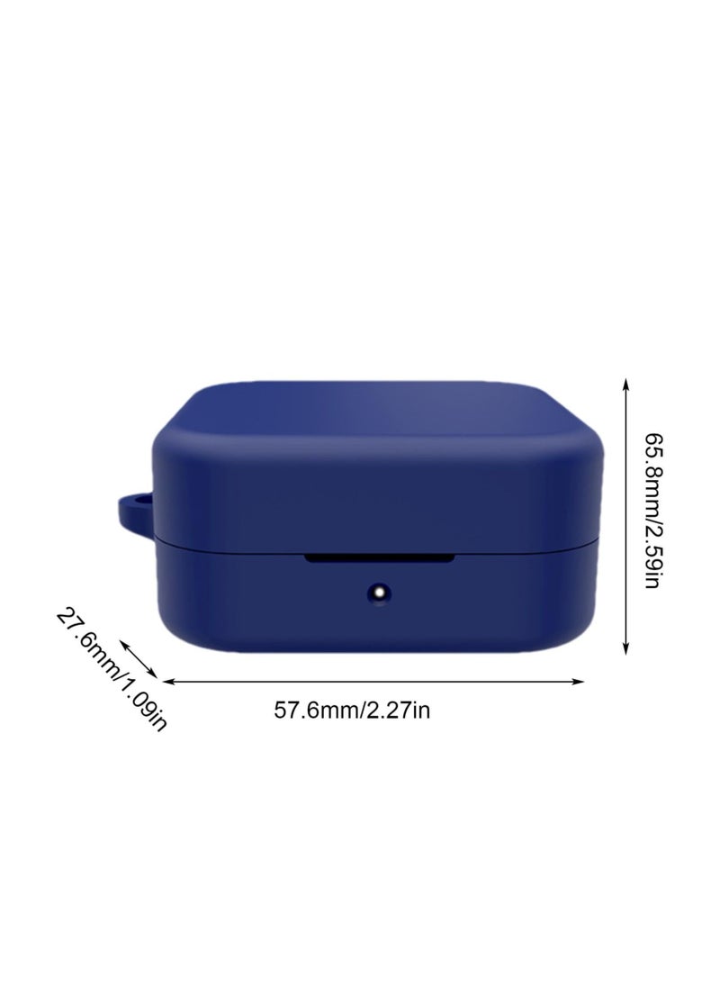 Silicone Case  Compatible with CMF By Nothings Buds Headphone Protective Case for Wireless Headphones with Carabiner Anti-Drop Headset Case (Blue)