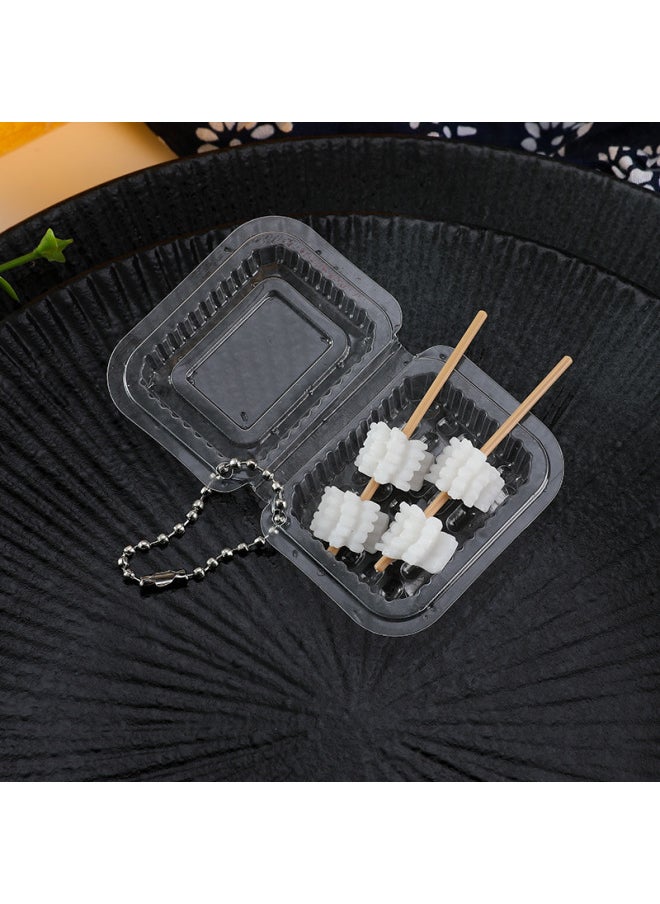 null - PVC Simulation Mini Alms Bowl Chicken String Incense Food Play Toy Miniature Barbecue String Key Chain Lunch Box Pendant-Color:Meatball Bobo Chicken-Specifications:As Shown In The Picture - Image 1