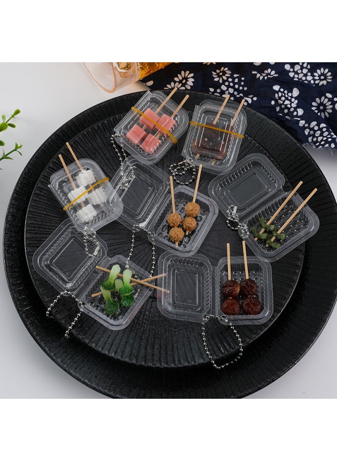 null - PVC Simulation Mini Alms Bowl Chicken String Incense Food Play Toy Miniature Barbecue String Key Chain Lunch Box Pendant-Color:Meatball Bobo Chicken-Specifications:As Shown In The Picture - Image 1