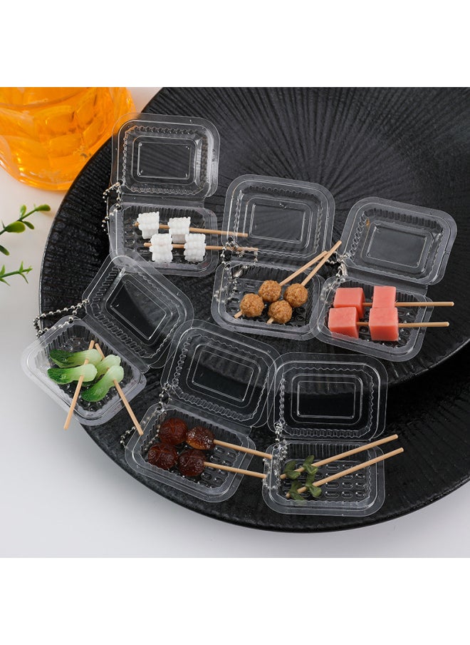null - PVC Simulation Mini Alms Bowl Chicken String Incense Food Play Toy Miniature Barbecue String Key Chain Lunch Box Pendant-Color:Meatball Bobo Chicken-Specifications:As Shown In The Picture - Image 1