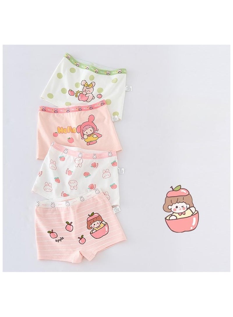 Fashionable Little Girl Cute Style Printed Four Boxer Briefs Suitable For Ages 3-10 - Image 1