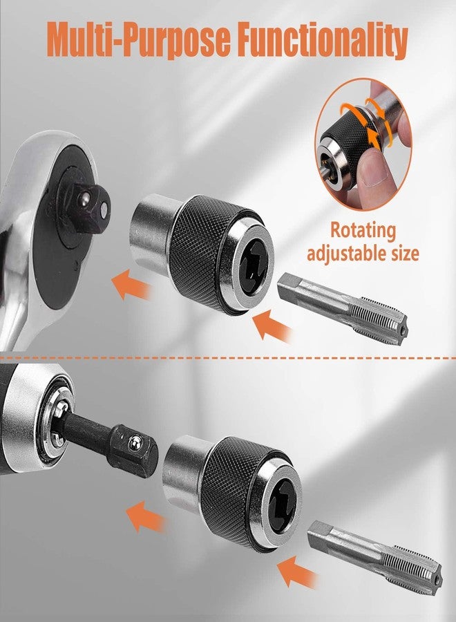 PPZ Tap Socket Set 3pcs with Adjustable Jaws, 3/8" Drive Tap Handle Tool for Reamers, Screw Extractors (#6-1/2"), Tap Extractor Set, Ratcheting Tap Handle - Image 3