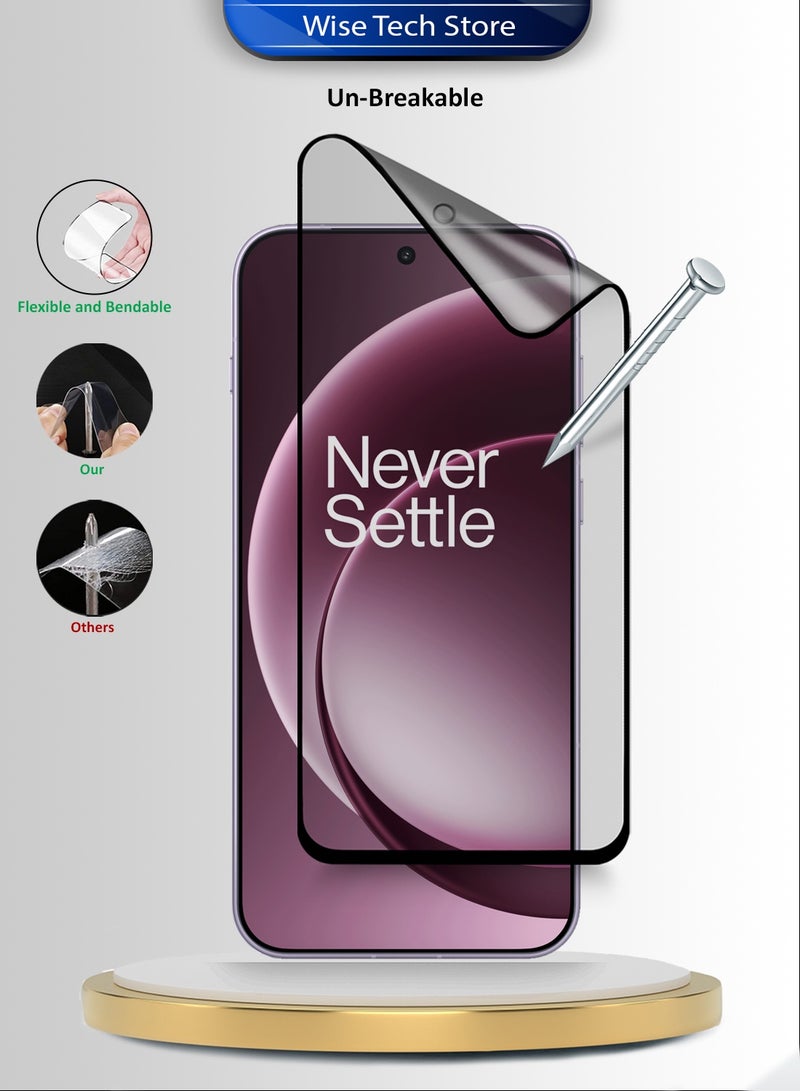 Wtech OnePlus 15 5G 2025 Premium Nano Ceramic Full Glue Full Cover Matte Flexible Screen Protector (MSCNMN) - Clear/Black - Image 3