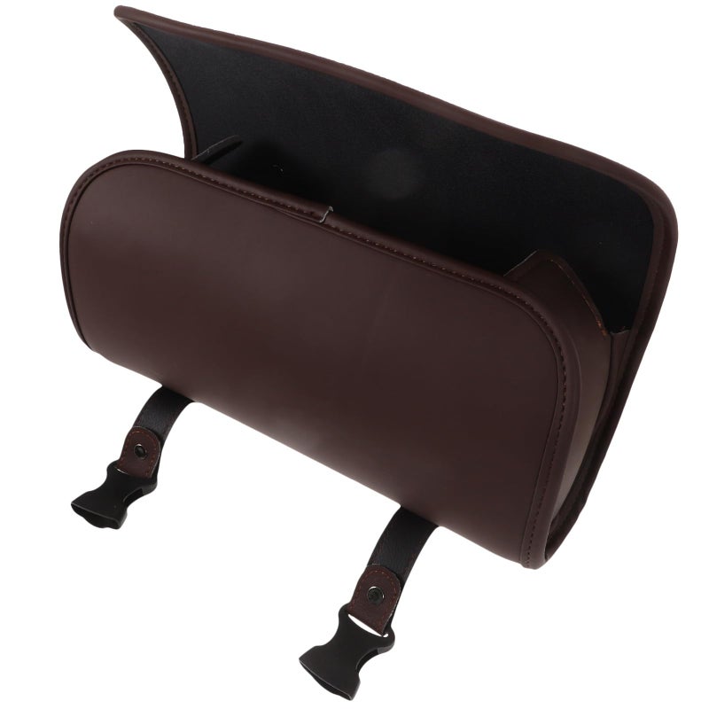 Motorcycle Handlebar Bag And Tail Saddlebag Organizer Deep Brown Tool Storage Bag - Image 2