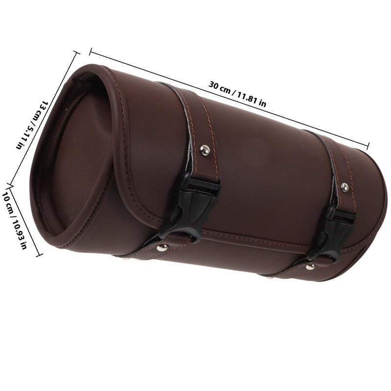 Motorcycle Handlebar Bag And Tail Saddlebag Organizer Deep Brown Tool Storage Bag - Image 3