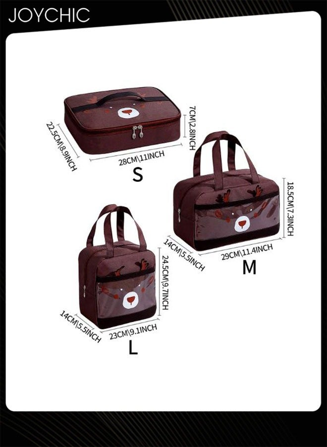 Joychic حقيبة عزل طعام متعددة الوظائف من أكسفورد مكونة من 3 قطع للحفاظ على الدفء والانتعاش، حقيبة غداء قابلة لإعادة الاستخدام للمدرسة والمكتب والنزهات الخارجية - Image 5