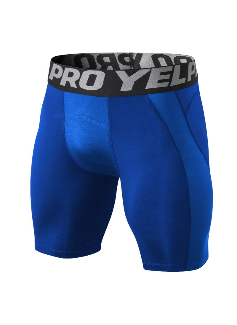 Loquat Men Quick Dry Breathable Elastic Running Shorts Blue  - Image 1