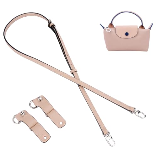 KOMHPS Purse Straps Replacement, Leather Handbag Crossbody Shoulder Strap Kit Adjustable for Mini Longcamp Tote Bag Women - Image 1
