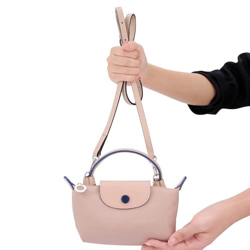 KOMHPS Purse Straps Replacement, Leather Handbag Crossbody Shoulder Strap Kit Adjustable for Mini Longcamp Tote Bag Women - Image 3
