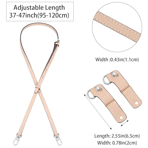 KOMHPS Purse Straps Replacement, Leather Handbag Crossbody Shoulder Strap Kit Adjustable for Mini Longcamp Tote Bag Women - Image 2