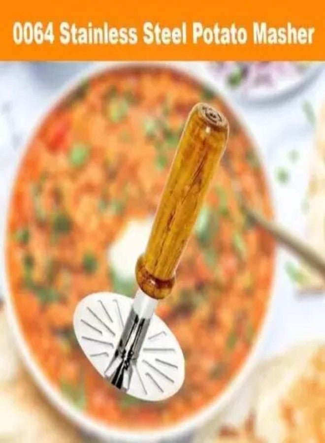 OMORTEX Daily Kitchen Use Combo of Powerfull Blender Wooden Bhaji Masher Whisk Spatula & Brush (Pack of 5) Kitchen Tool Set - Image 4